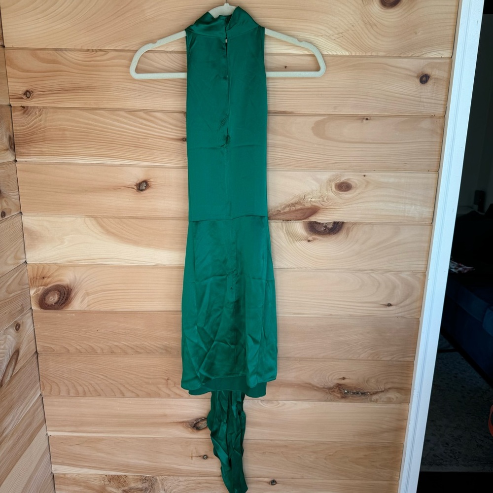 NWOT Amanda Uprichard Sandrine Dress Size L in Dark Green - Picture 9 of 9